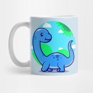 Cute Baby Brontosaurus Cartoon Mug